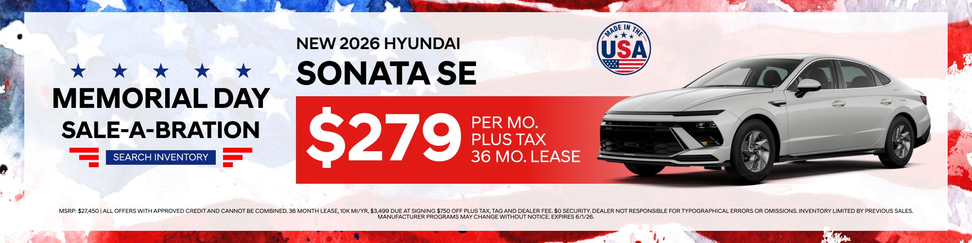 New 2026 Hyundai Sonata SE